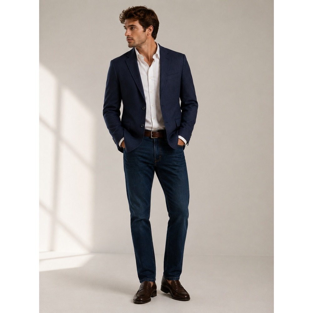 UNTUCKit Blazer Mens 46R Navy Palazzo Wool Half Canvas Sport Coat